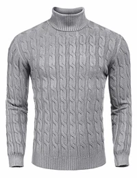 Herren Rollkragenpullover feinstrick Sweater Pulli Langarmshirt