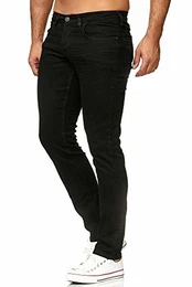 Jeans Slim Fit Herren Jeanshose Stretch Designer Hose Denim 16533 (32/32, Black)