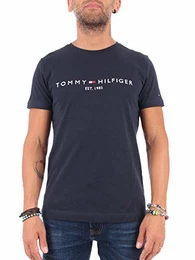 Herren TOMMY FLAG HILFIGER TEE Sporttop Regular Fit Sporttop, Blau (Sky Captain 403), Medium ( Herstellergröße:M)