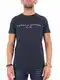 Tommy Hilfiger Herren TOMMY FLAG HILFIGER TEE Sporttop Regular Fit Sporttop, Blau (Sky Captain 403), Medium ( Herstellergröße:M)