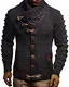 Leif Nelson Herren Strickjacke Männer Jacke Moderne Freizeitjacke Stylische Übergangsjacke LN5585;M,Antra-Sch