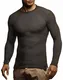 Leif Nelson Herren Pullover Slim Fit Rundhals Strick-Pullover Rundkragen Moderner Longsleeve LN20746; M; Khaki-Schwarz