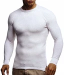 Leif Nelson Herren-Strickpullover Rundkragen LN20746 Beige/Ecru (LN20746)