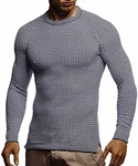 Leif Nelson Herren-Strickpullover Rundkragen LN20746 Schwarz