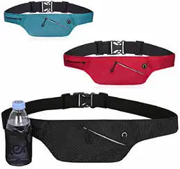 Flache Bauchtasche mit RFID Schutz in 4 Farben als Running Belt Laufgürtel Hüfttasche Reisetasche Wandertasche für Damen und Herren