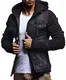 Leif Nelson Jeansjacke Herren (Schwarz, Größe XXL), Jeans Denim Kapuzenjacke, Männer Jeans Jacke mit coolen Strickärmel, modernes Design Regular Fit