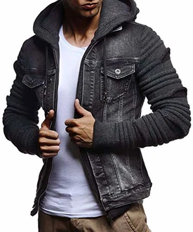 Leif Nelson Herren Jeansjacke Kapuzen Jacke Hoodie Sweatjacke Freizeitjacke LN5755 Leif Nelson Herren Jeansjacke Kapuzen Jacke Hoodie Sweatjacke Freizeitjacke LN5755