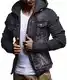 Leif Nelson Herren Jeansjacke Kapuzenpullover Jacke Hoodie Sweatjacke Freizeitjacke LN5755; Größe M, Anthrazit