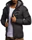 Leif Nelson Herren Strickjacke Elegante Freizeitjacke Kaputze Männer Jacke Slim Fit LN5605;M,Anthra-Schwarz