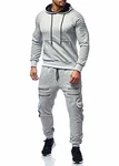 Code47 Herren Jogginganzug Camouflage Sportanzug Jogging Army Grau