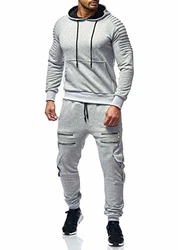 Code47 Herren Jogginganzug Camouflage Sportanzug Jogging Army Grau