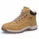 IceUnicorn Herren Winterschuhe Warm Schneestiefel Gefüttert Outdoor rutschfeste Stiefel Arbeitsstiefel Wasserdicht Trekking Wanderstiefel(Kamel, 43EU)