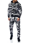 Code47 Herren Jogginganzug Camouflage Sportanzug Jogging Army Grau