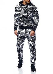 Herren Jogginganzug Camouflage Sportanzug Jogging Army Grau Camou M