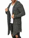 Red Bridge Herren Strickjacke Übergangsjacke Cardigan Asymmetric Long Cut Kapuze Anthrazit M