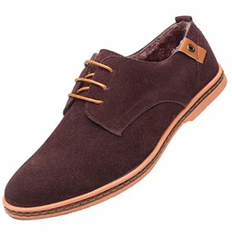 Herren Freizeit Schuhe aus Leder Business Anzugschuhe Atmungsaktiv Lederschuhe Oxford Halbschuhe Party Hochzeit übergrößen 38-46 (38 EU, Brown-R-077)