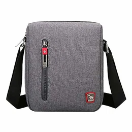 Umhängetasche Herren kleine Schultertasche Mini Crossover-Bag Crossbody Tasche für Freizeit Urlaub Ausflug Spaziergang und Wandern Hellgrau
