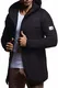 Leif Nelson Herren Strickjacke Slim Fit Männer Jacke Kapuze Kapuzenpullover-Sweatjacke Hoodie LN7180 Medium Schwarz