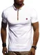 Leif Nelson Herren Sommer T-Shirt Polo Kragen Slim Fit Baumwolle-Anteil Basic schwarzes Männer Poloshirts Longsleeve-Sweatshirt Kurzarm Weißes Kurzarmshirts lang LN1295 Weiß Medium