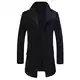 Allthemen Wintermantel Mantel Herren Lang Slim Fit Herrenmantel Winter Schwarz Business Mantel Herren Wolle Wollmantel Schwarz M
