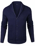 iClosam Herren Strickjacke Cardigan Mit V-Ausschnitt Dunkelblau