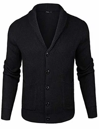 iClosam Herren Strickjacke Cardigan Mit V-Ausschnitt Aus Baumwolle