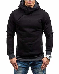 Herren Kapuzenpullover Slim Fit Hoodie Sweatshirt Hooded Pullover (Schwarzgrau, Medium)
