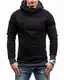 Yidarton Herren Kapuzenpullover Slim Fit Hoodie Sweatshirt Hooded Pullover (Schwarzgrau, Medium)