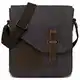 VASCHY Klein Umhängetasche Herren, Vintage Leinwand Herrentasche Echtes Leder Schultertasche Klassische Kuriertasche Crossbody für Arbeit, Schule, Alltag Dunkelgrau