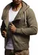 LEIF NELSON Herren Freizeitjacke-Hoodie Kaputze   Moderne Sweatjacke-Kapuzenpullover   Männer Jacke Slim Fit 8235;S,Kh