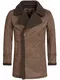 Indicode Herren Barlow Kurzmantel mit breitem Reverskragen und Teddyfell   kurzer Herrenmantel moderner Wintermantel Warmer Zweireiher modischer Mantel für Männer Demitasse M