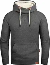 Herren Kapuzenpullover mit Cross Over Kapuze anthrazit, M, GEC477