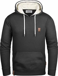 Herren Kapuzenpullover mit Kontrast Kapuze schwarz, M, GEC475