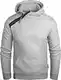 Grin&Bear Herren Kapuzenpullover mit schräg Zip grau meliert, M, GEC435