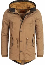 Herren Barge Winterjacke m. Kapuze & Teddyfutter Winterparka Herrenjacke Parka Cub M