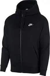 Herren Hoodie Mit Durchgehendem Reißverschluss Sportswear Club Fleece, Black/Black/White, M-T, BV2645-010