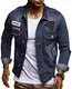 Leif Nelson Herren Jeans-Jacke mit Knopf Casual Freizeitjacke Slim Fit Männer-Übergangsjacke Stretch Langarm Das Beste in Kleidung Männer LN9550; Größe M, Blau