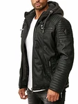 Redbridge Herren Bikerjacke mit Kapuze Schwarz