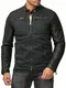 Red Bridge Herren Bikerjacke Kunst- Lederjacke Baumwolle Kunstleder Ärmel Double Schwarz M