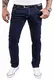 Rock Creek Herren Jeans Hose Regular Slim Stretch Jeans Herrenjeans Herrenhose Denim Stonewashed Basic Stretchhose Raw RC-2137 Dunkelblau W32 L32