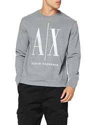 Armani Exchange Herren Icon Sweat Sweatshirt Grau