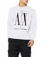 Armani Exchange Herren Icon Sweat Sweatshirt, Weiß (White 1100), Medium (Herstellergröße:M)