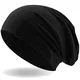 Hatstar Klassische Jersey Slouch Long Beanie Mütze, leicht und weich, Reversible Bicolor für Damen und Herren Wintermütze, black, Einheitsgröße