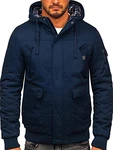 BOLF Herren Jacke mit Kapuze [4D4] Dunkelblau (4D4)