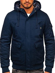 BOLF Herren Jacke mit Kapuze [4D4] Dunkelblau (4D4)