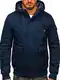 BOLF Herren Winterjacke Gefüttert mit Kapuze Kapuzenjacke Wärm Winter Herbst Freizeit Outdoor Casual Style 1890 Dunkelblau M [4D4]