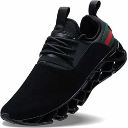 Wonesion Herren Fitness Laufschuhe Atmungsaktiv Rutschfeste Mode Sneaker Sportschuhe schwarz