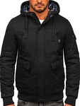 BOLF Herren Jacke mit Kapuze [4D4] Schwarz (4D4)