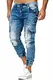 Red Bridge Herren Jogger Denim Jeanshose Cargo Hose Narrow Leg Jeans Blau W32 L32