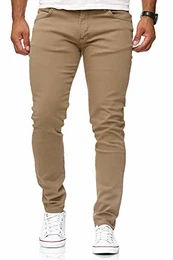 Red Bridge Herren Jeans Hose Slim-Fit Röhrenjeans Denim Colored Camel W32 L32